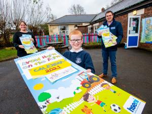 Pictured is Carr PS Principal Joanne Bryans, student Daniel Glenn, HSENI CEO Robert Kidd