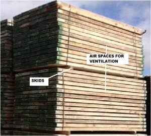 Storing scaffolding boards