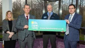 Image at Farm in mind website launch: Veronica Morris, Rural Support, Edwin Poots, Agriculture Minister, Bryan Monson, HSENI, Robert Kidd, HSENI CEO